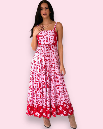Bea Maxi Dress - Strawberry Spritz