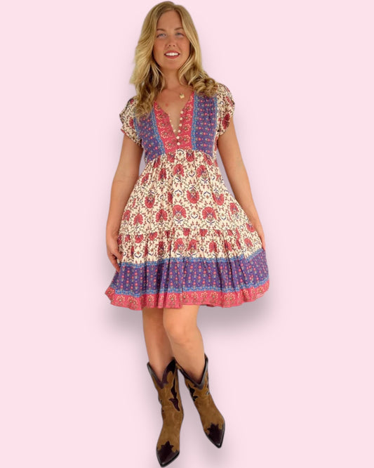 Tracey Mini Dress - Bohemia Print