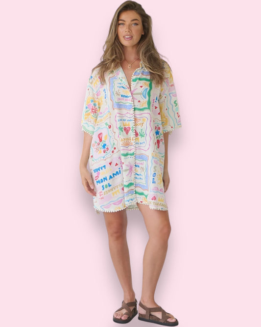 Dustin Shirt Dress - La Mer Print