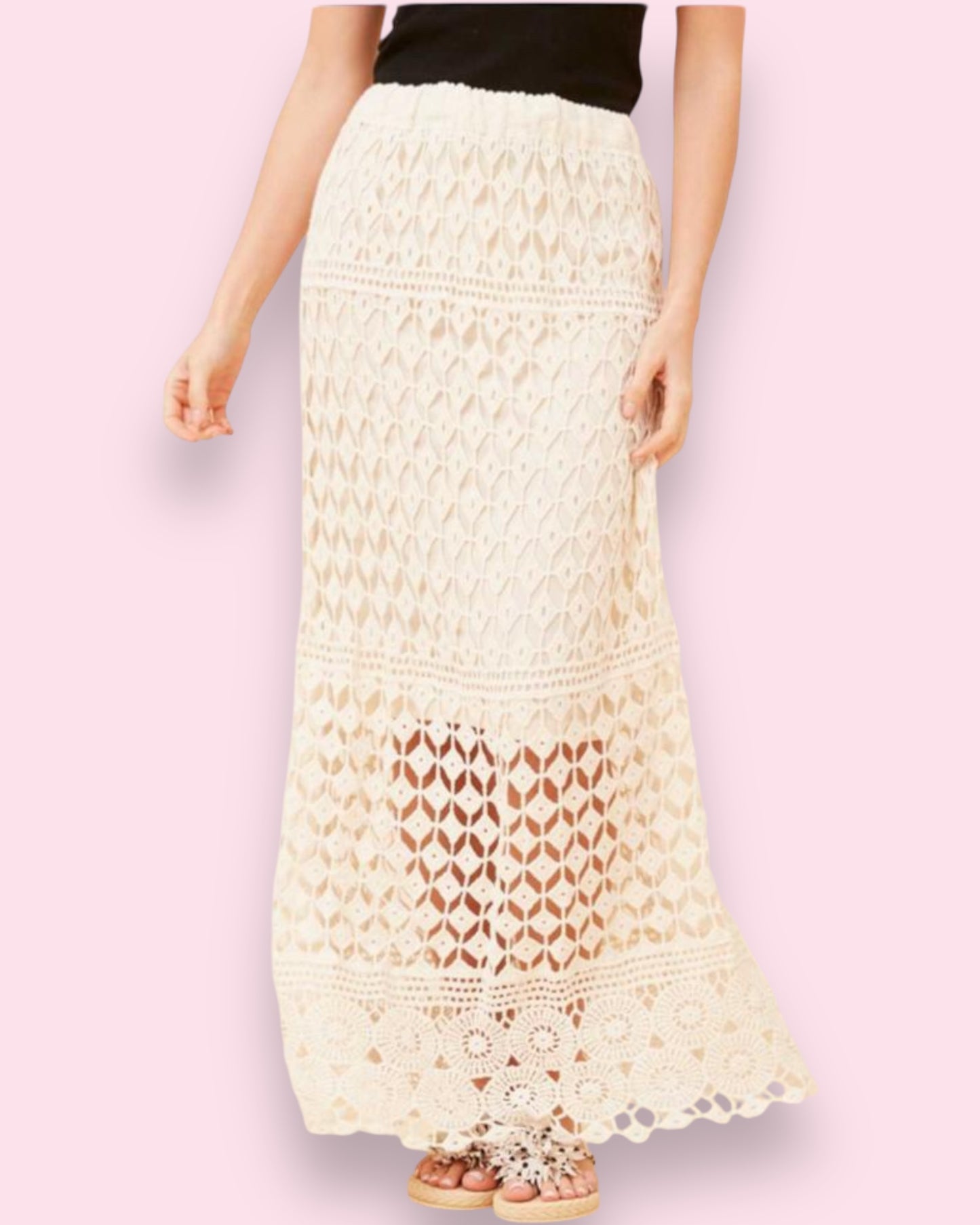 Nadina Crochet Maxi Skirt