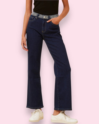 Madeline Diamanté Jeans - Dark Denim