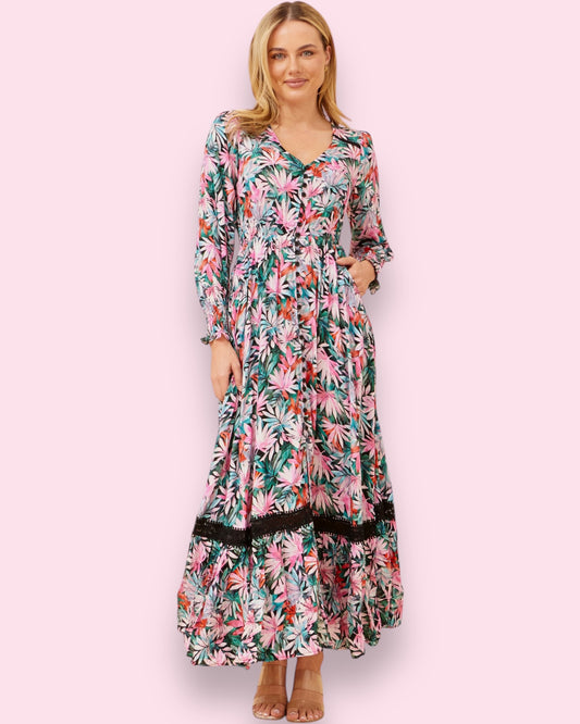 Chloe Maxi Dress - Multi Pink Floral