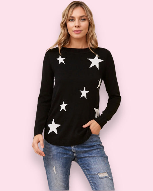 Ramona Star Knit - Black