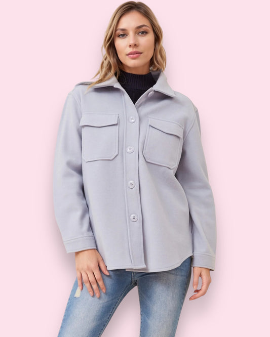 Sloane Shacket - Blue