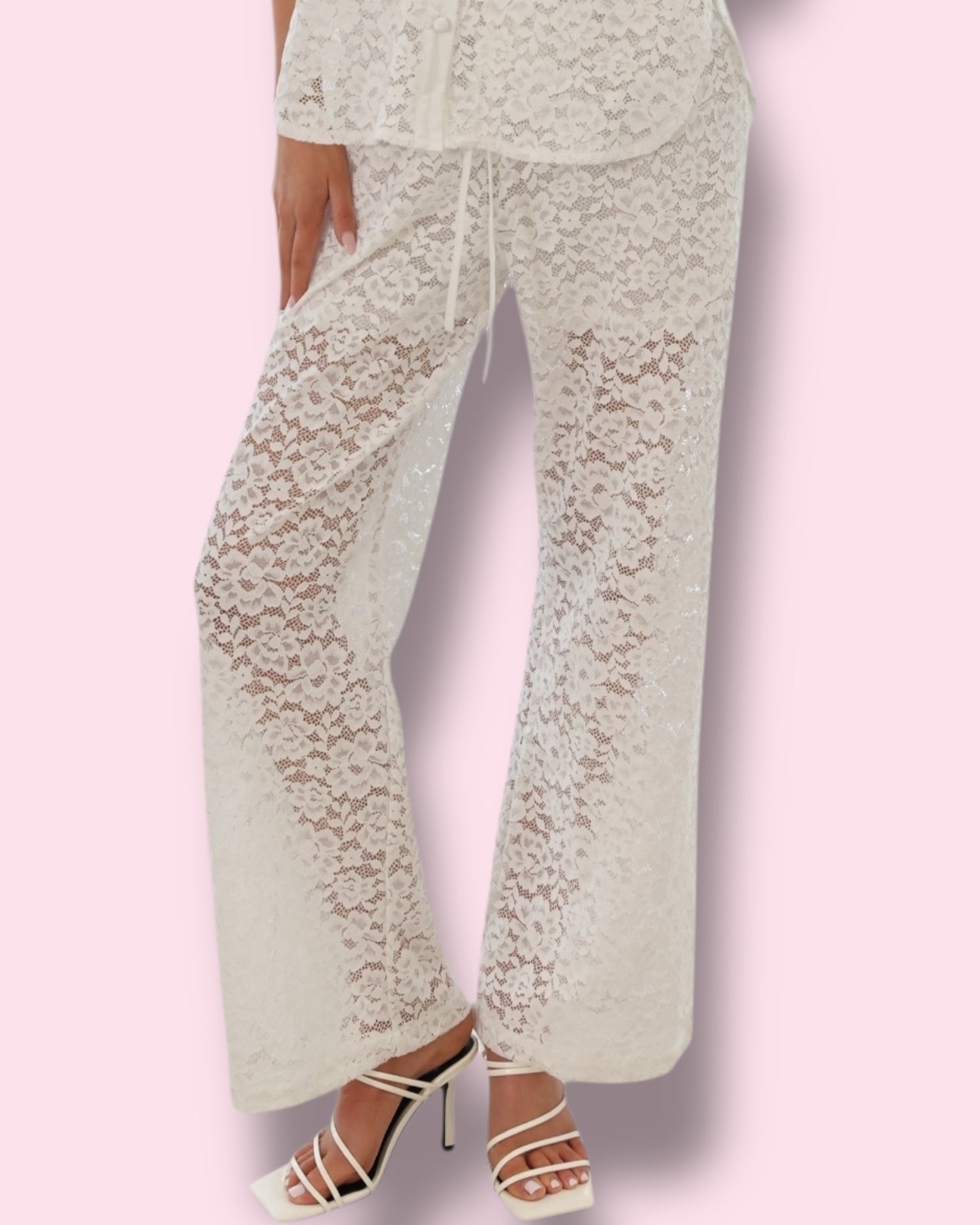 Leyna Lace pants - White