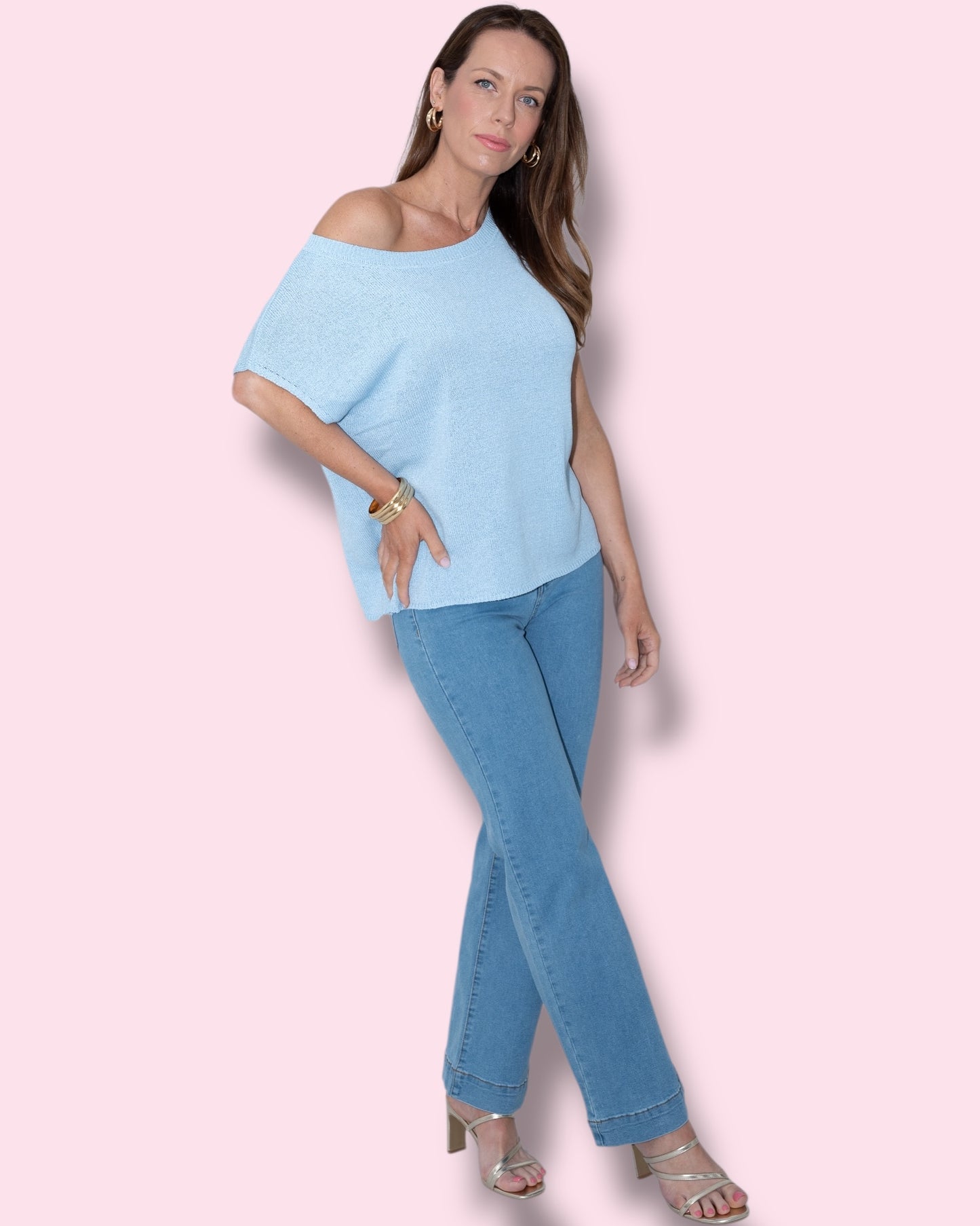 Jill Knit Top - Sky Blue