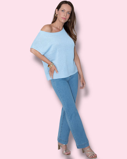 Jill Knit Top - Sky Blue