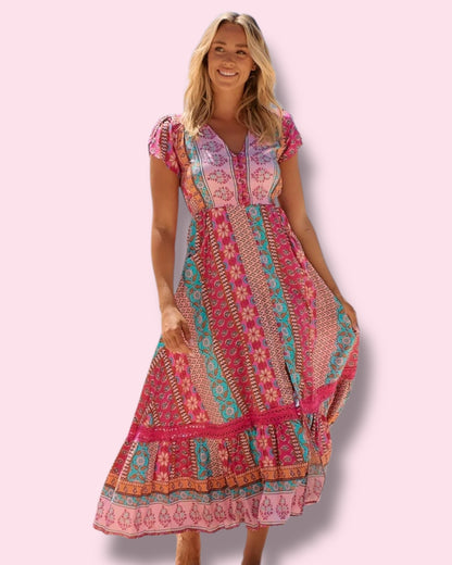 Carmen Maxi Dress - Cedella Print