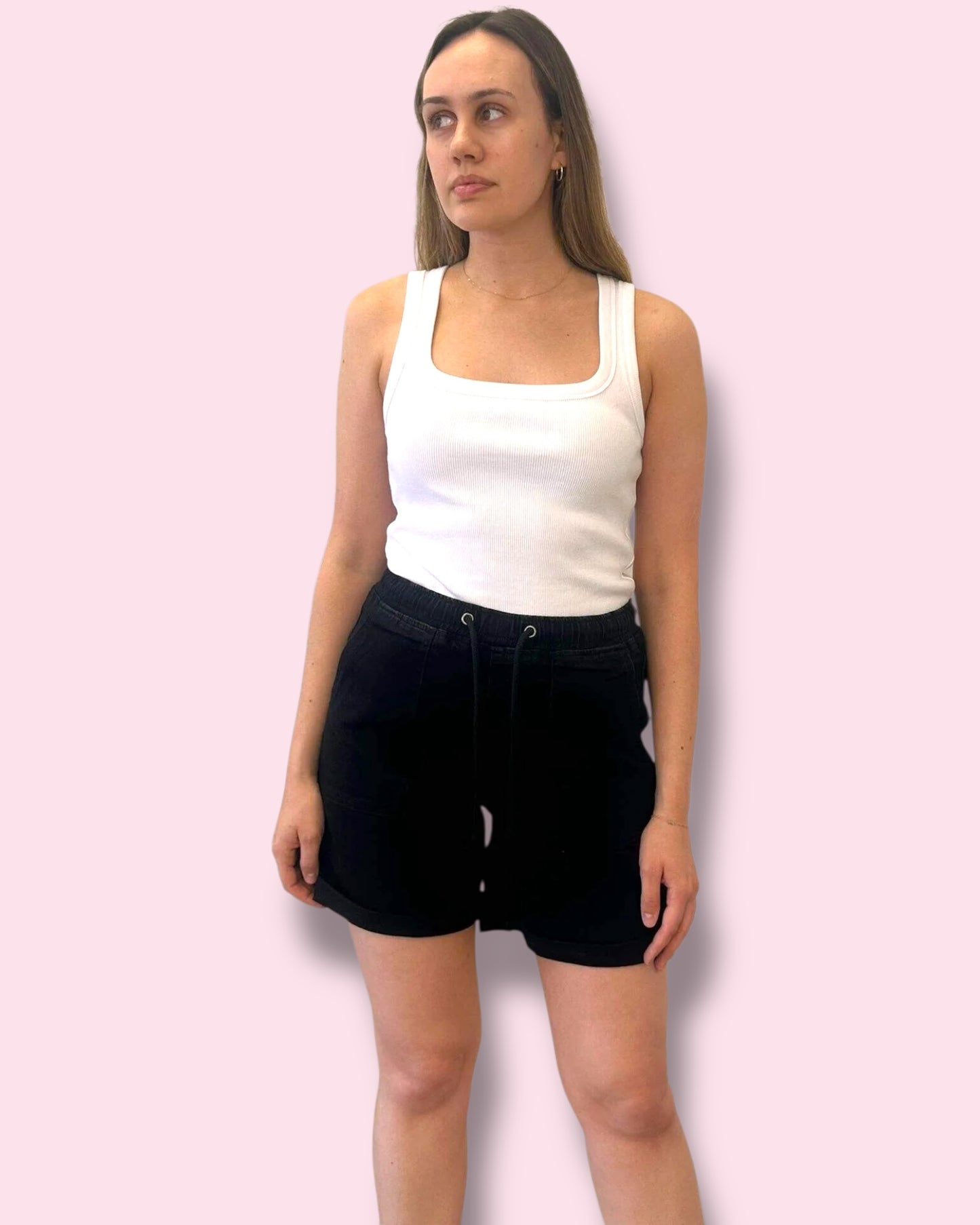 Wendy Elasticised Shorts - Black