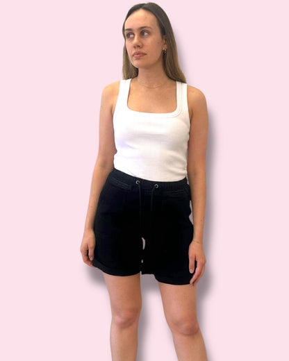 Wendy Elasticised Shorts - Black