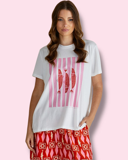 Ellia Crew Tee - Sardinia Print