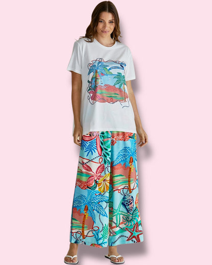 Ellia Crew Tee - Summer Vibes Print