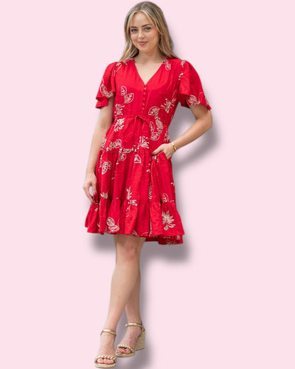 Christine Dress - Red