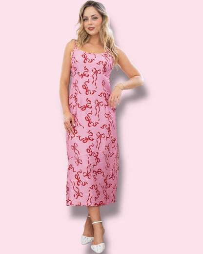 Ribbon Print Dress