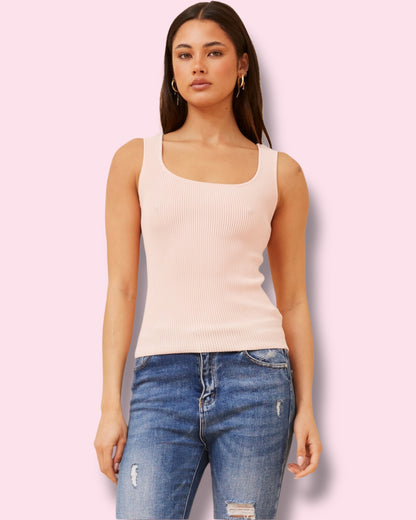 Daria Square Neck Top - Pink