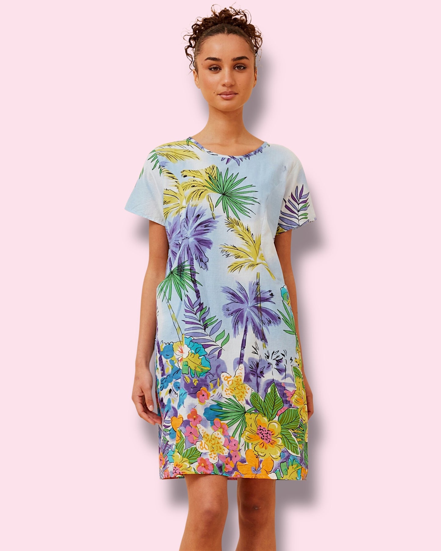 Selena Shift Dress - Tropical Blue