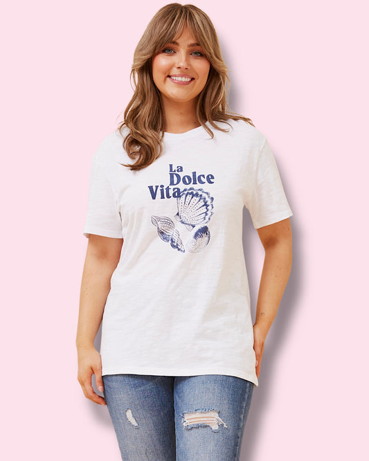 Graphic Print Tee - La Dolce Vita
