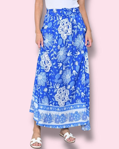 Evangeline Maxi Skirt - Cobalt Blues