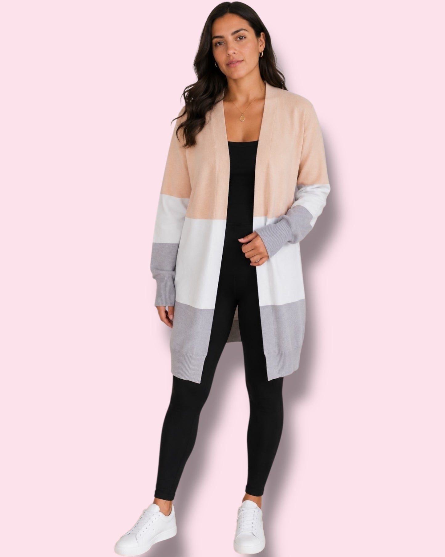 Donna Longline Cardigan - Beige