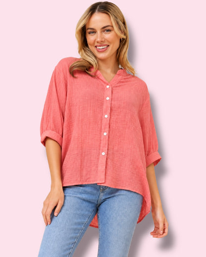 Mia Shirt - Strawberry