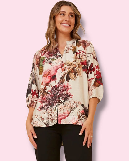 Tina Shirt - Multi Cream