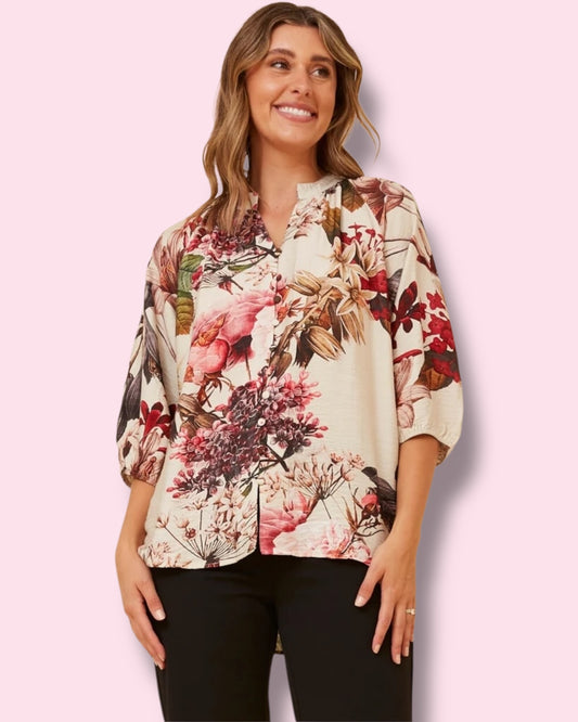 Tina Shirt - Multi Cream