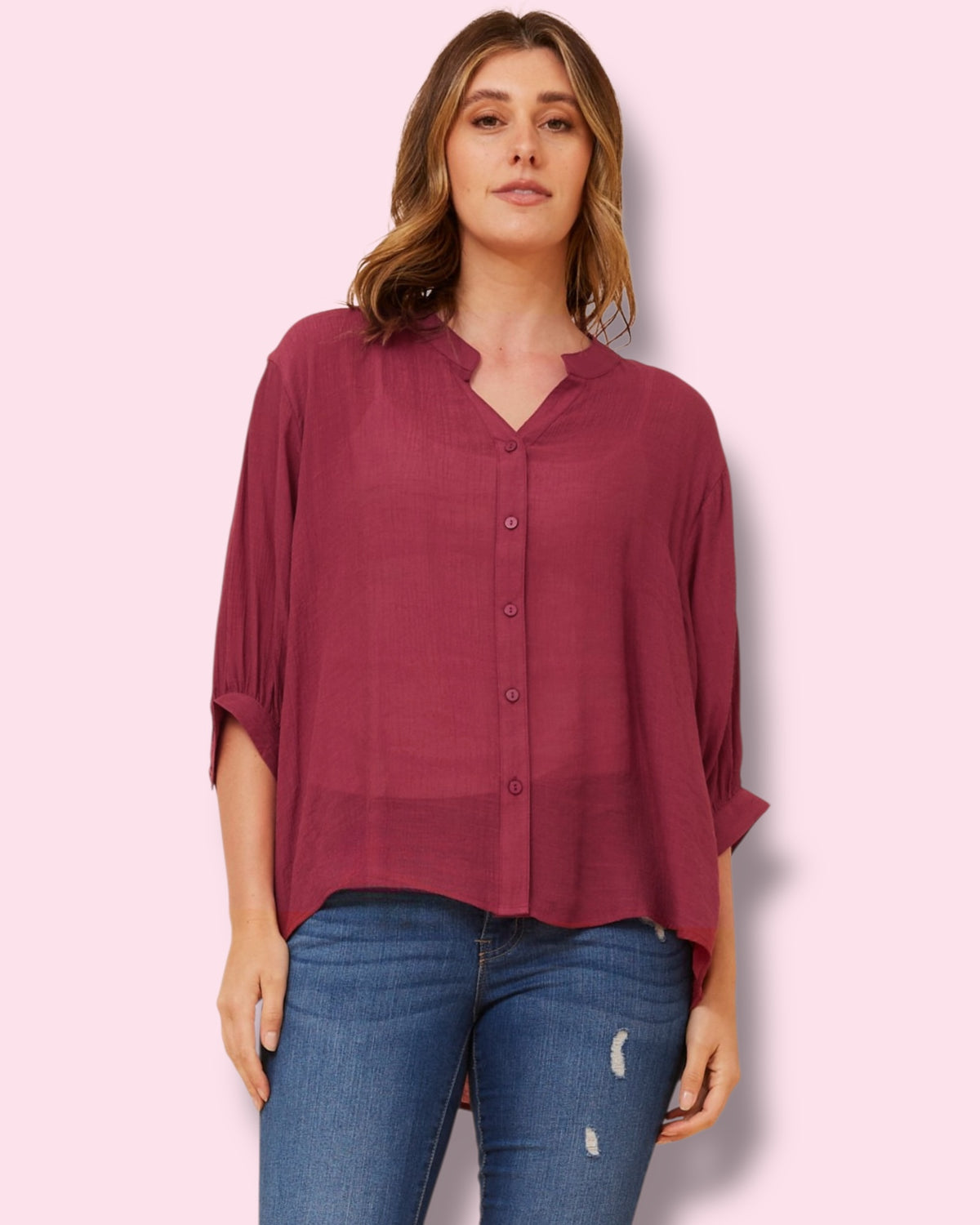 Mia Shirt - Dk Burgundy