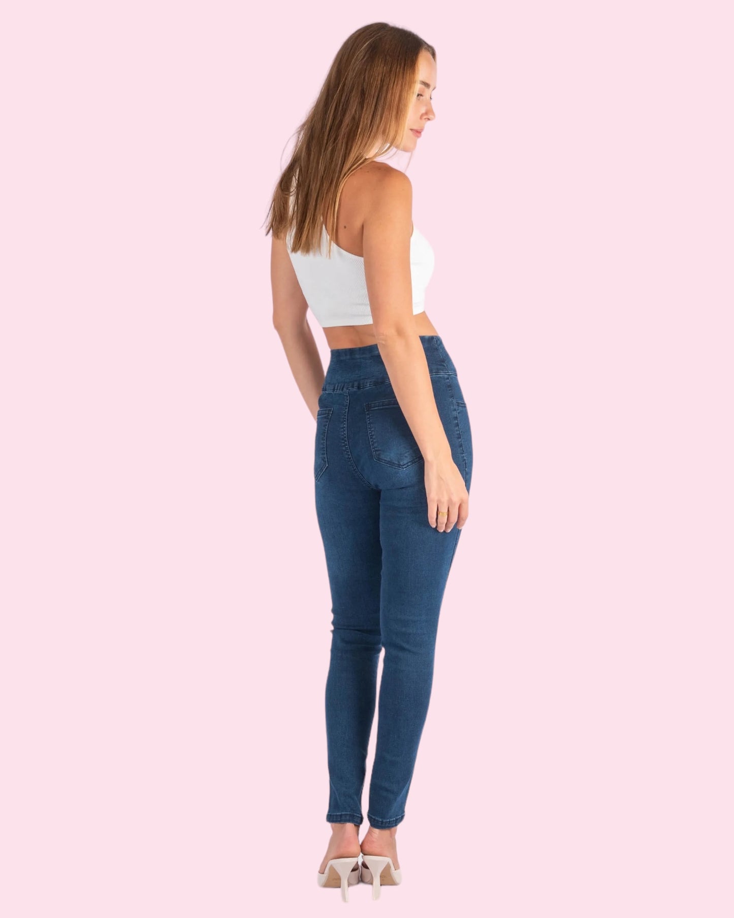 Pull On Mummy Jeans - INDIGO