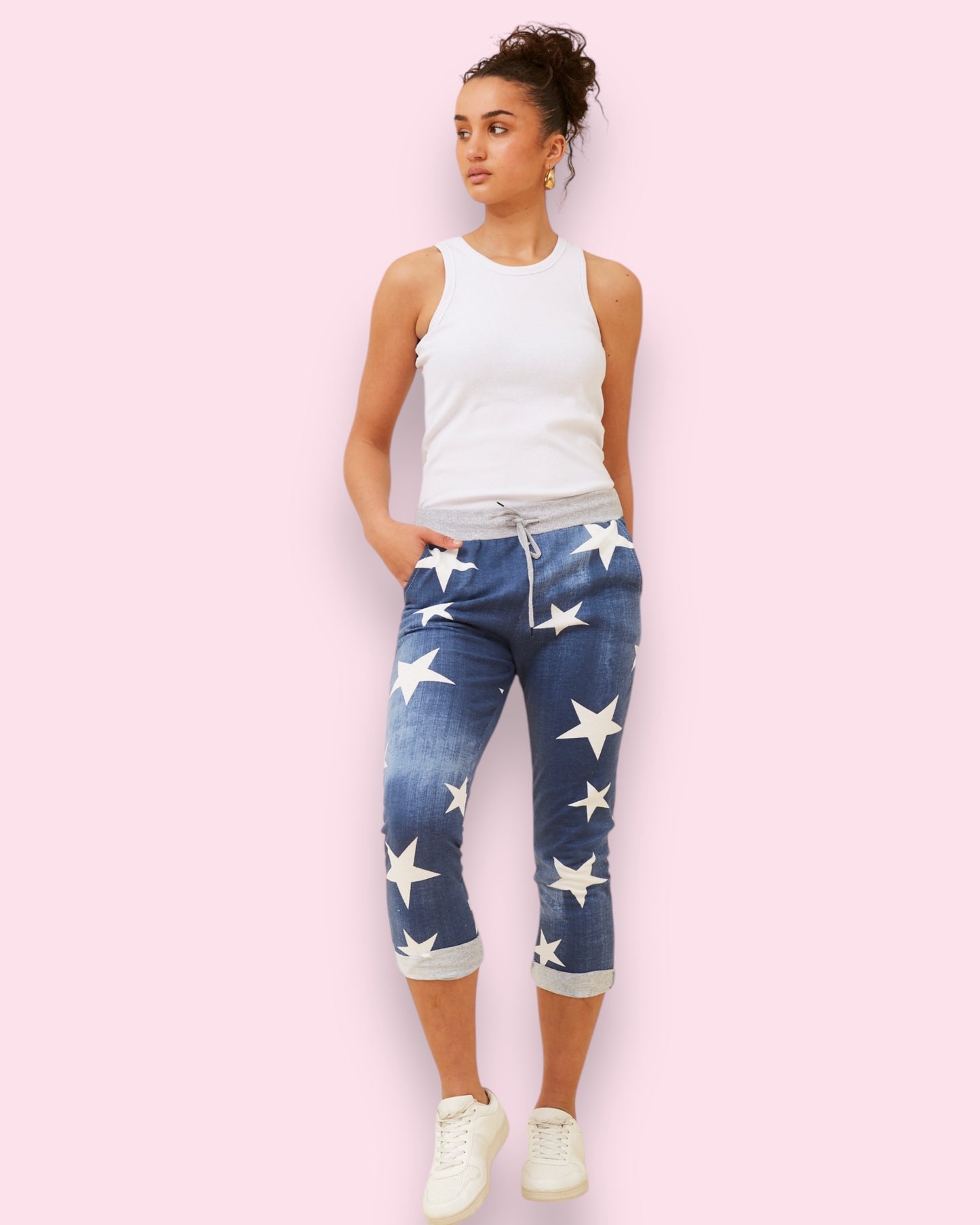 Jazzy 7/8 Printed Pants - Star