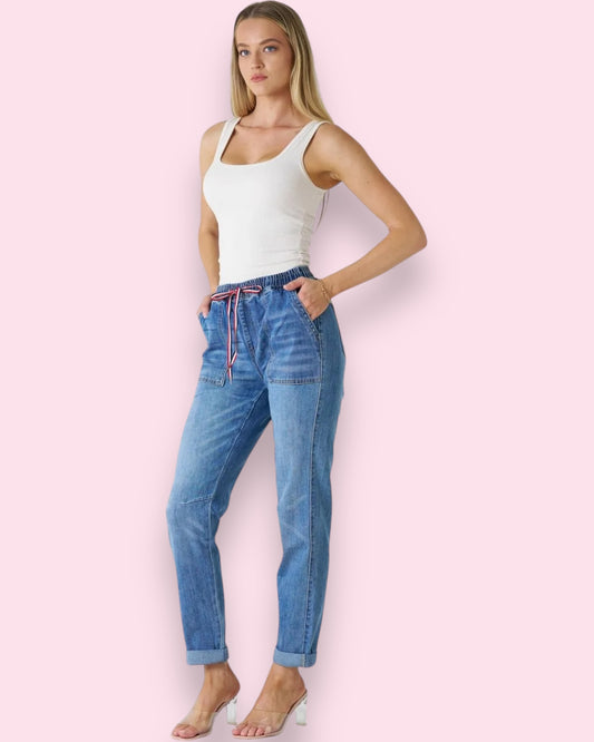 Marian Jogger Jeans - Dark