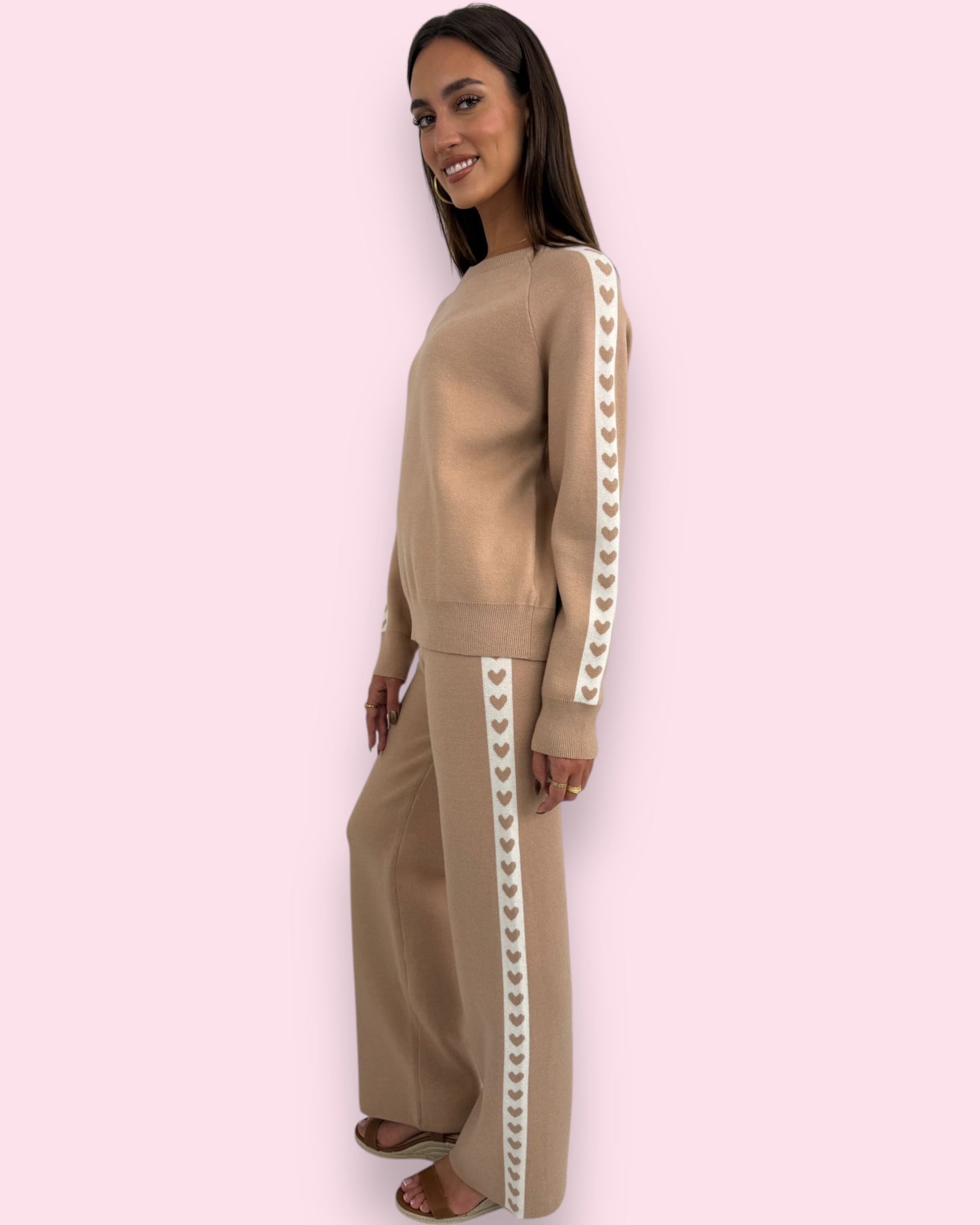 Ainsley Heart Pants - Tan