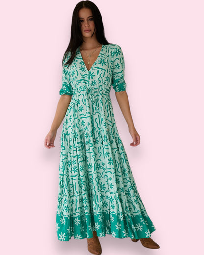 Tessa Maxi Dress - Mint Spritz