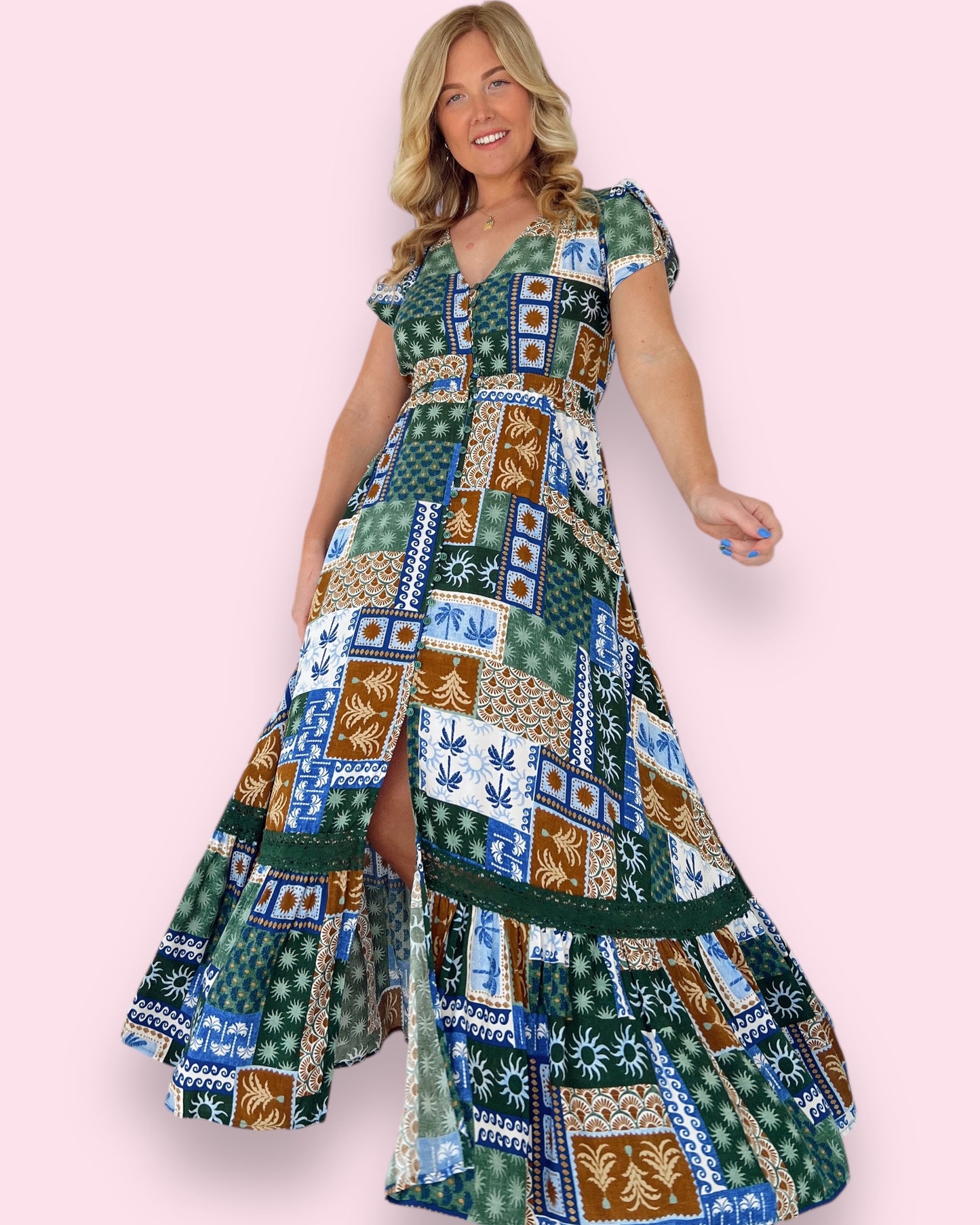 Carmen Maxi Dress - Emerald Cove