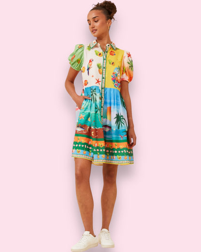 Nori Tropical Print Dress.