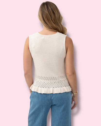 Suzanne Sleeveless Knit - Beige