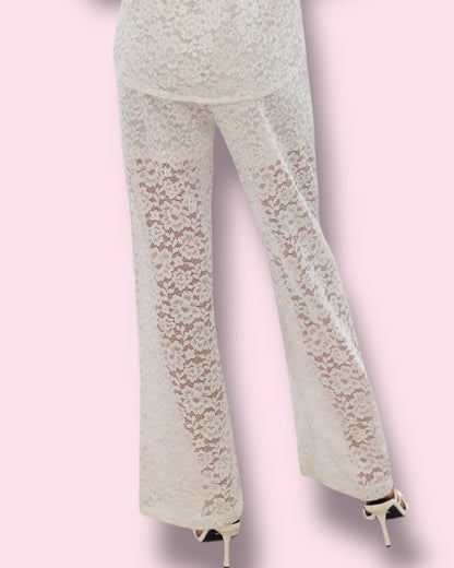 Leyna Lace pants - White