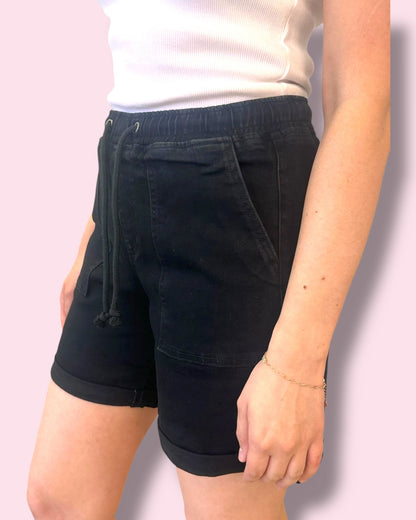 Wendy Elasticised Shorts - Black
