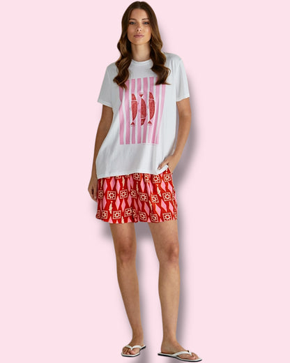 Ellia Crew Tee - Sardinia Print