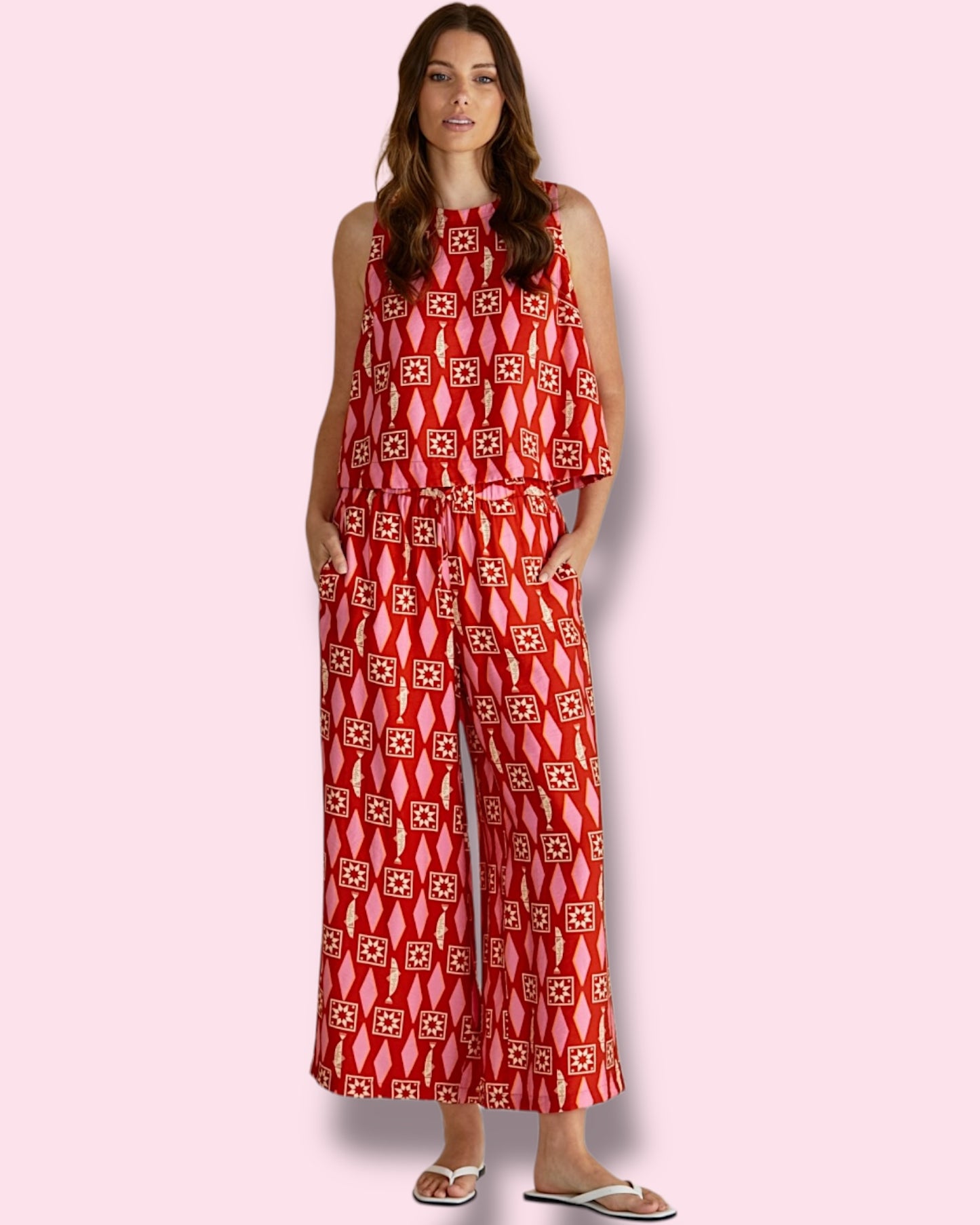 Copacabana Shell Top - Sardinia Print