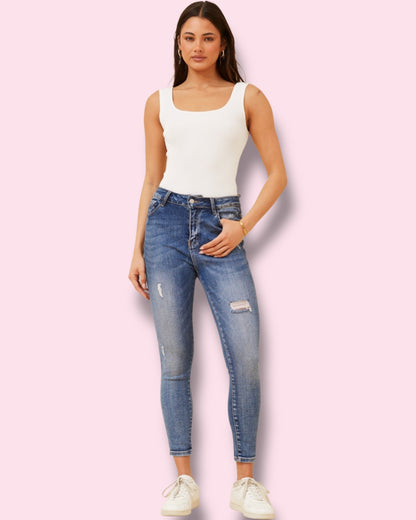 Daria Square Neck Top - White