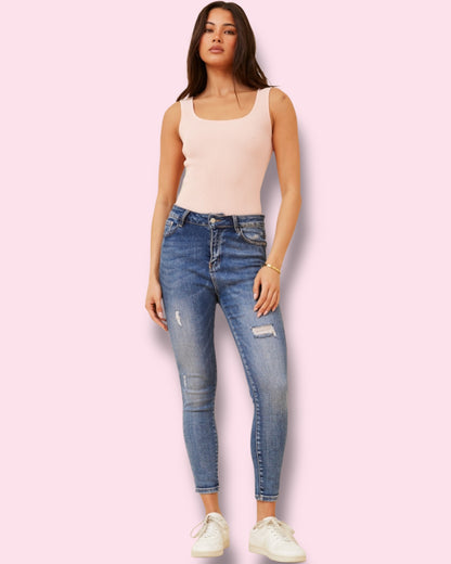 Daria Square Neck Top - Pink