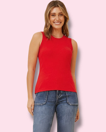 Uma Rib Singlet - Red