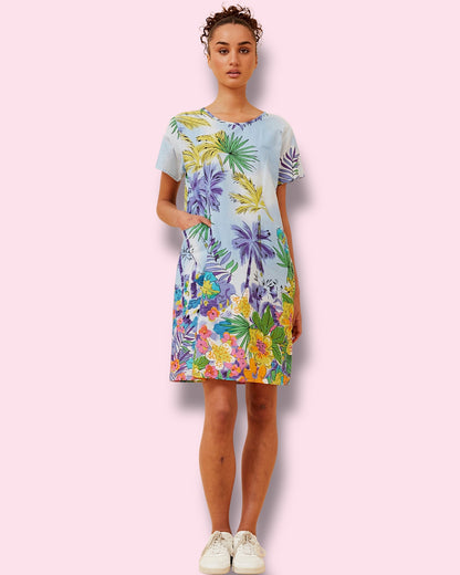 Selena Shift Dress - Tropical Blue