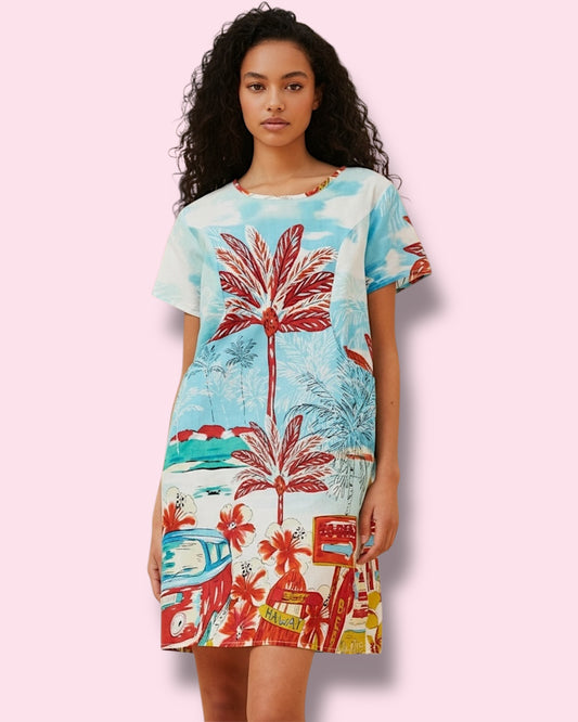 Selena Shift Dress - Aqua