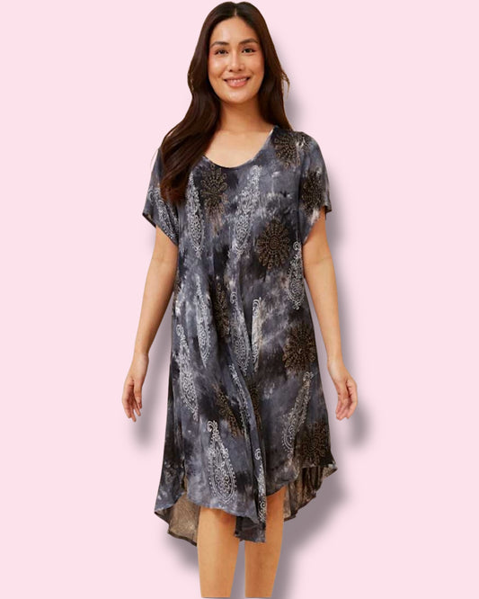 Emerson Umbrella Dress - Indigo Tie Dye