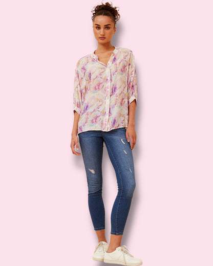 Mia Printed Shirt - Pink