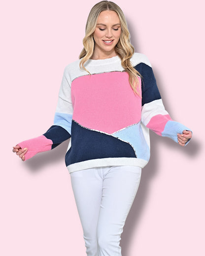 Charli Sequin Knit Jumper - Multi/White