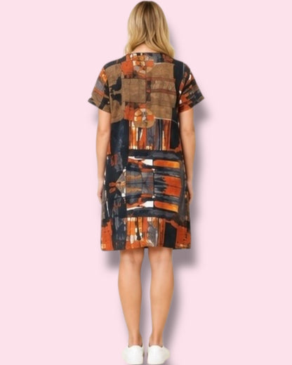 Selena Shift Dress - Burnt Sienna