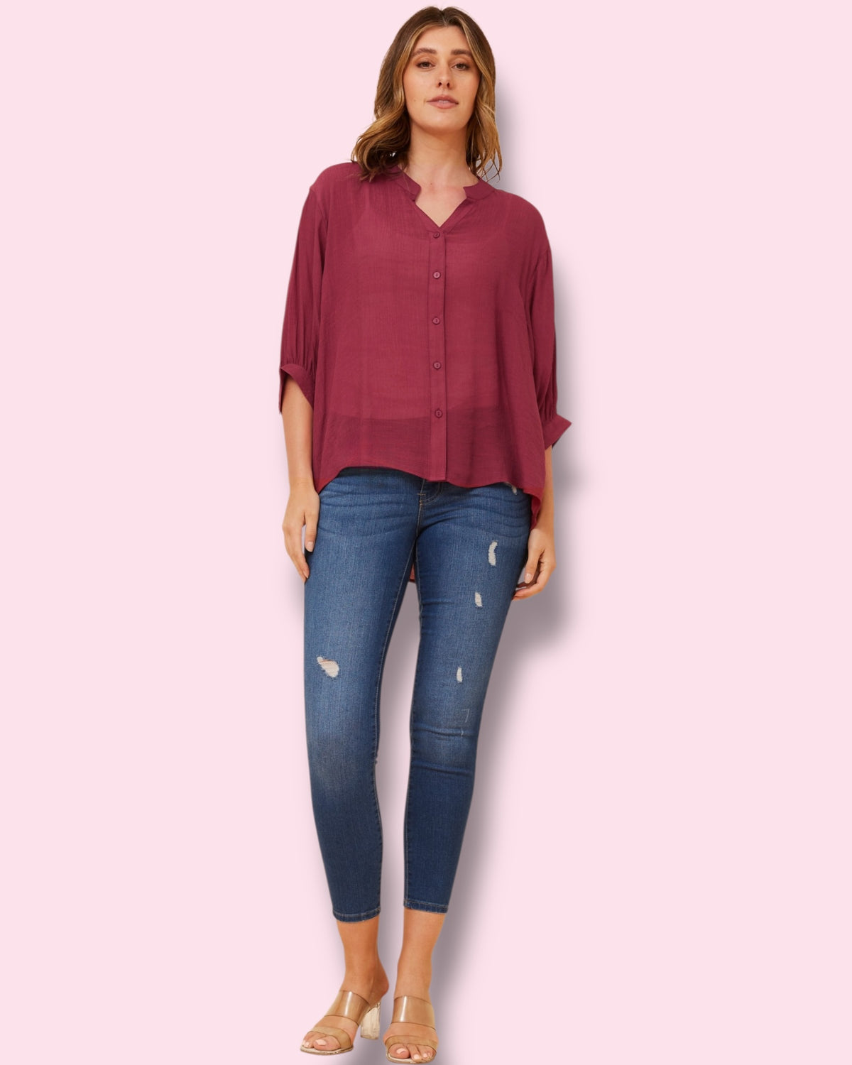 Mia Shirt - Dk Burgundy