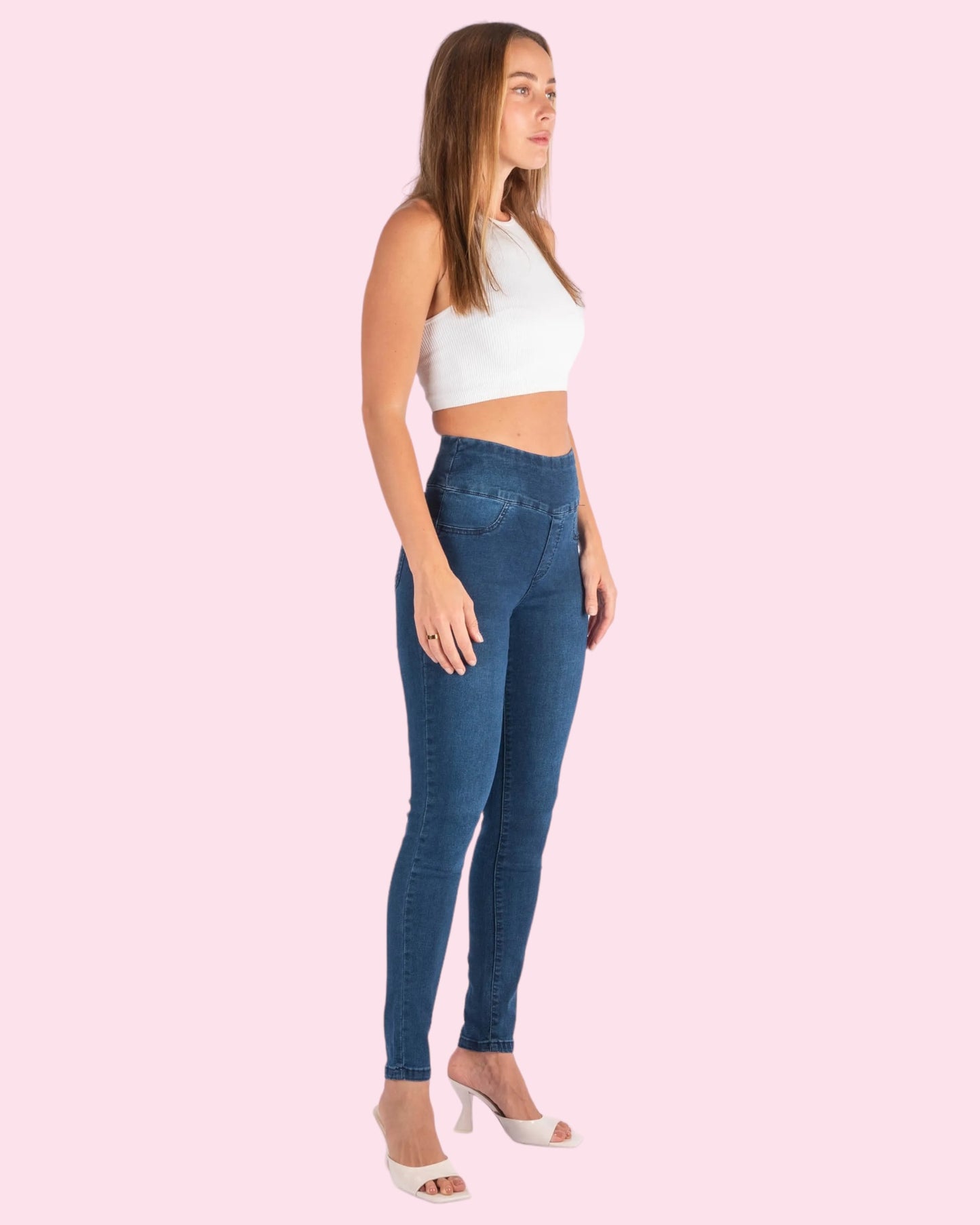 Pull On Mummy Jeans - INDIGO